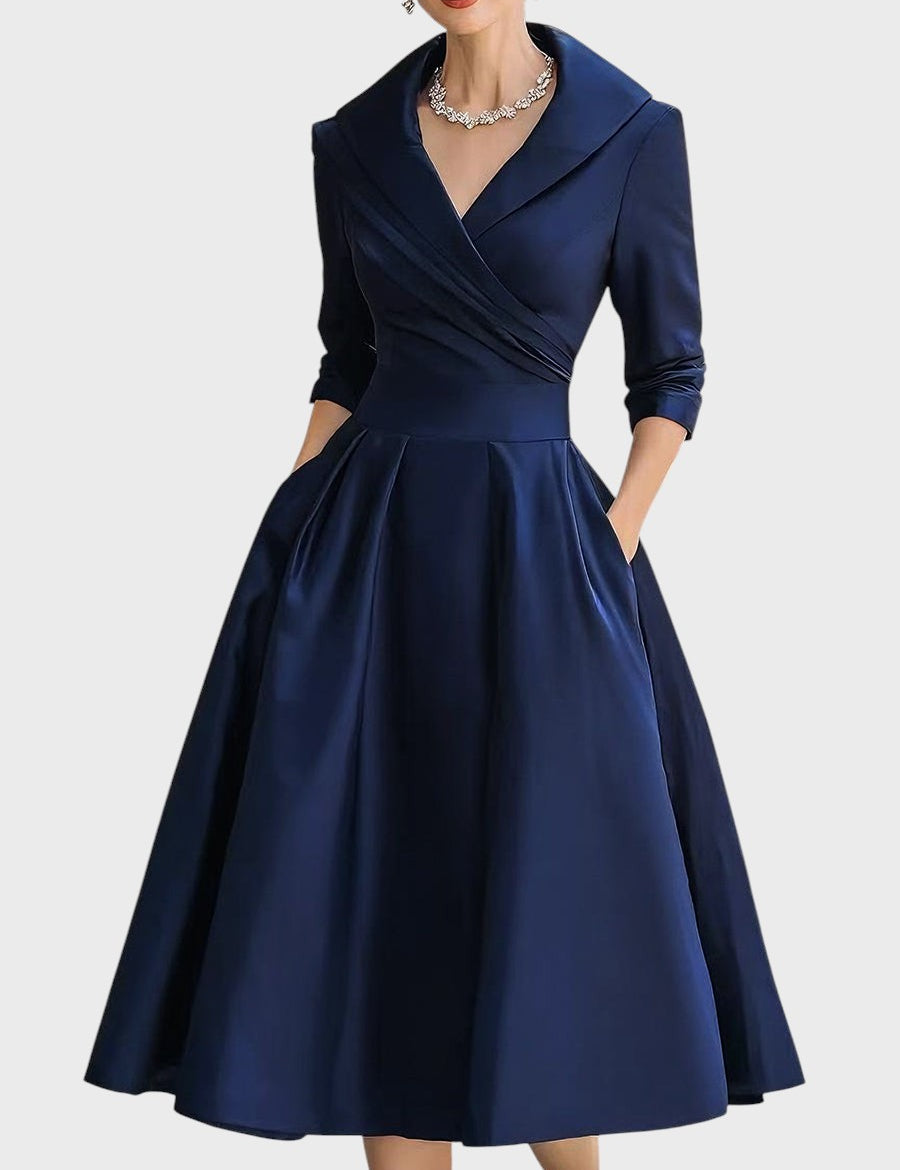 Tereza | Elegantní midi šaty s dlouhým rukávem