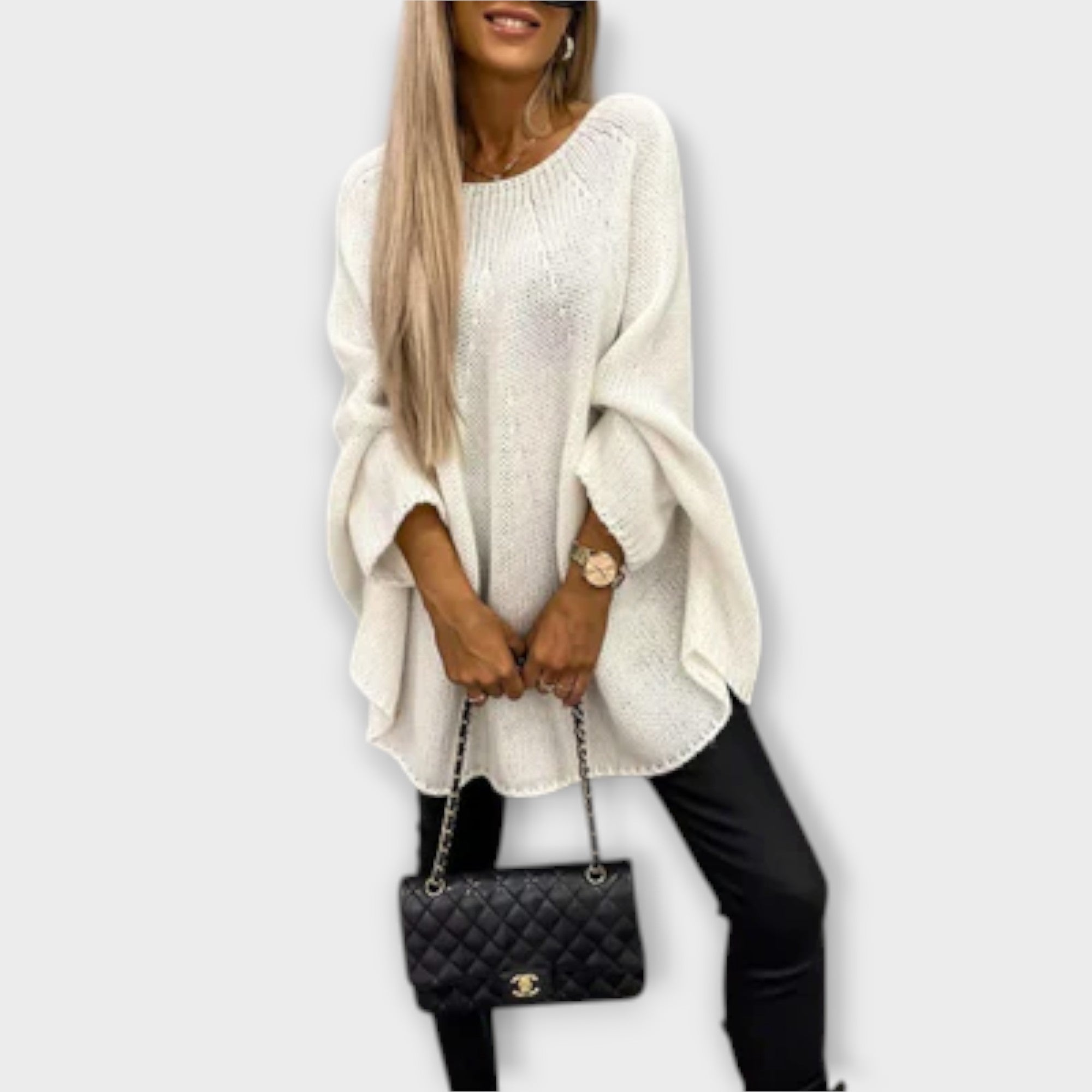 Isabelle - Stylový dámský svetr s kulatým výstřihem
