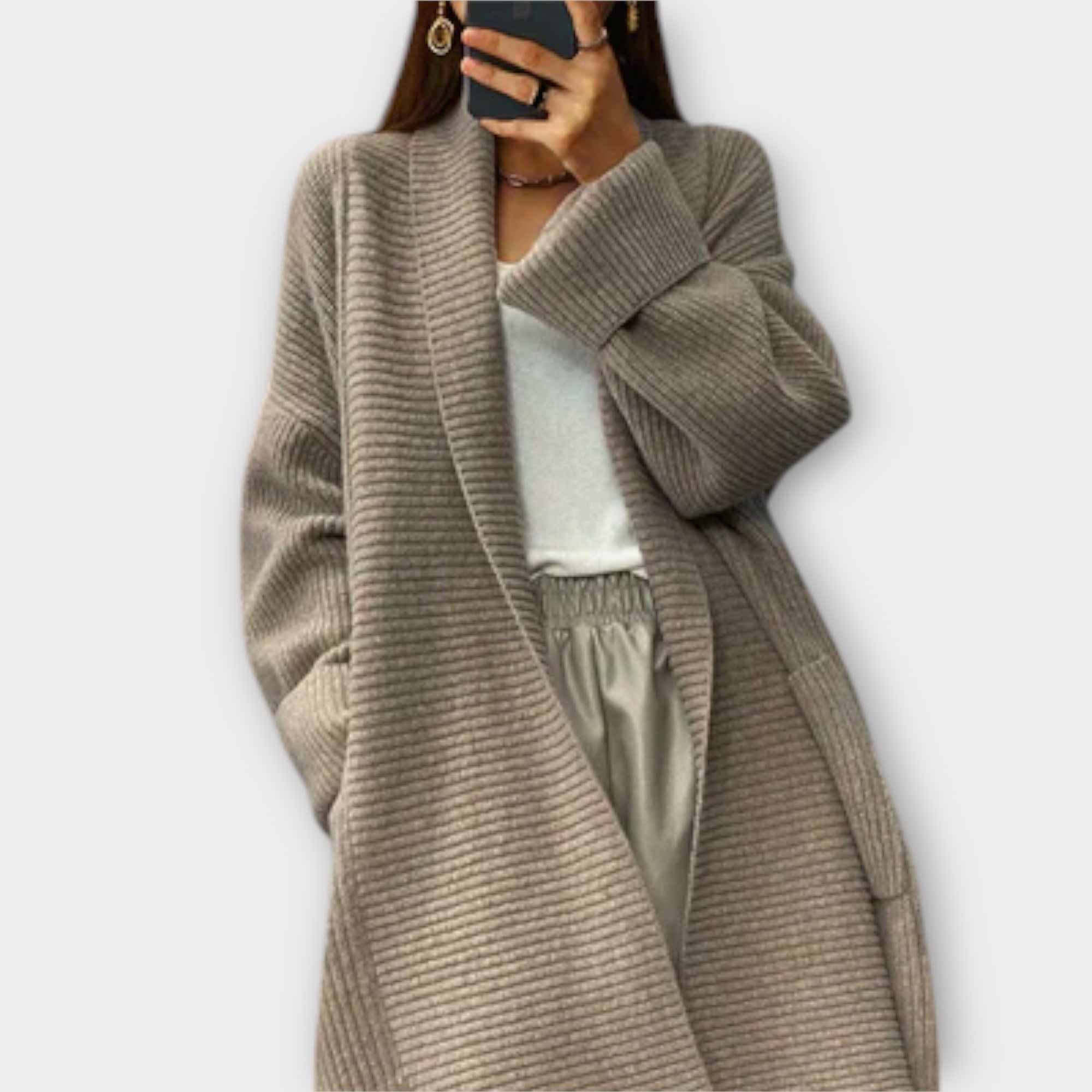 Euphemia - Dlouhý pletený cardigan