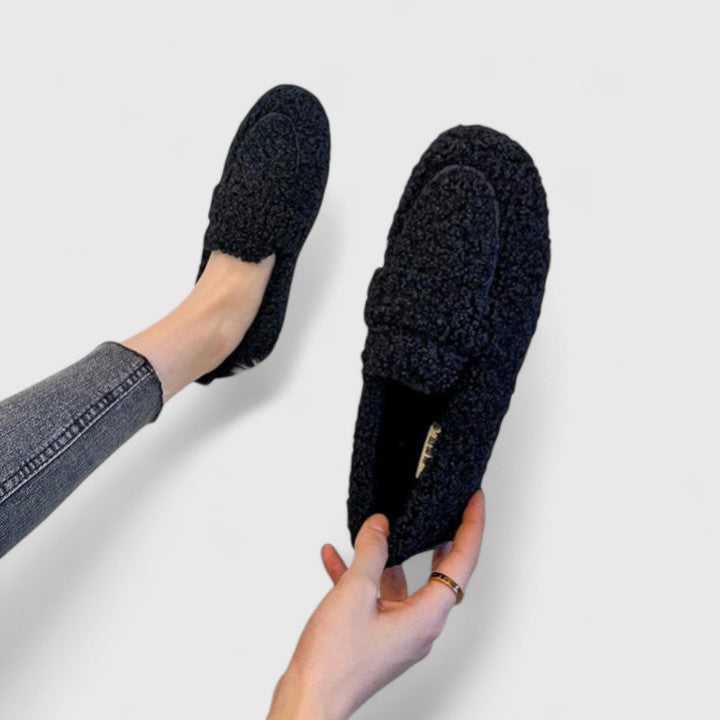 Lucie Elegantní Kožešinové Mocasíny Hřejivým Vložkem