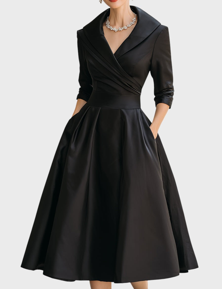 Tereza | Elegantní midi šaty s dlouhým rukávem