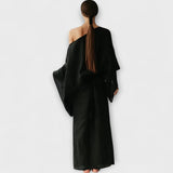 Dana - Kimono šaty vyrobené z lnu a bavlny